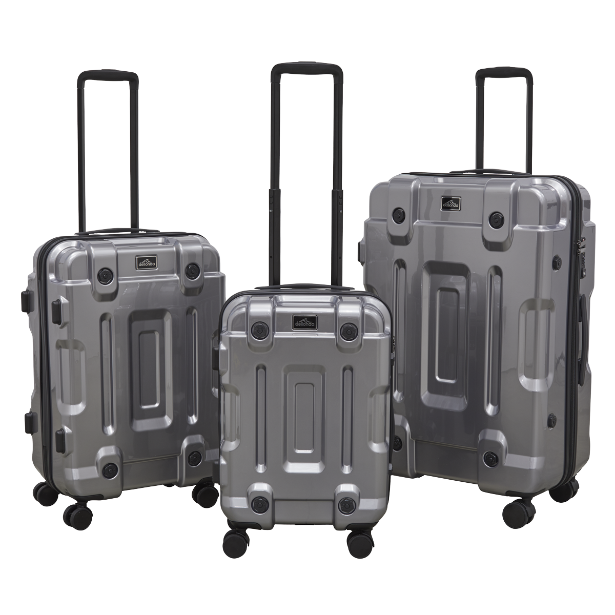 Lightweight ABS Luggage Set 3pc - Silver DL9