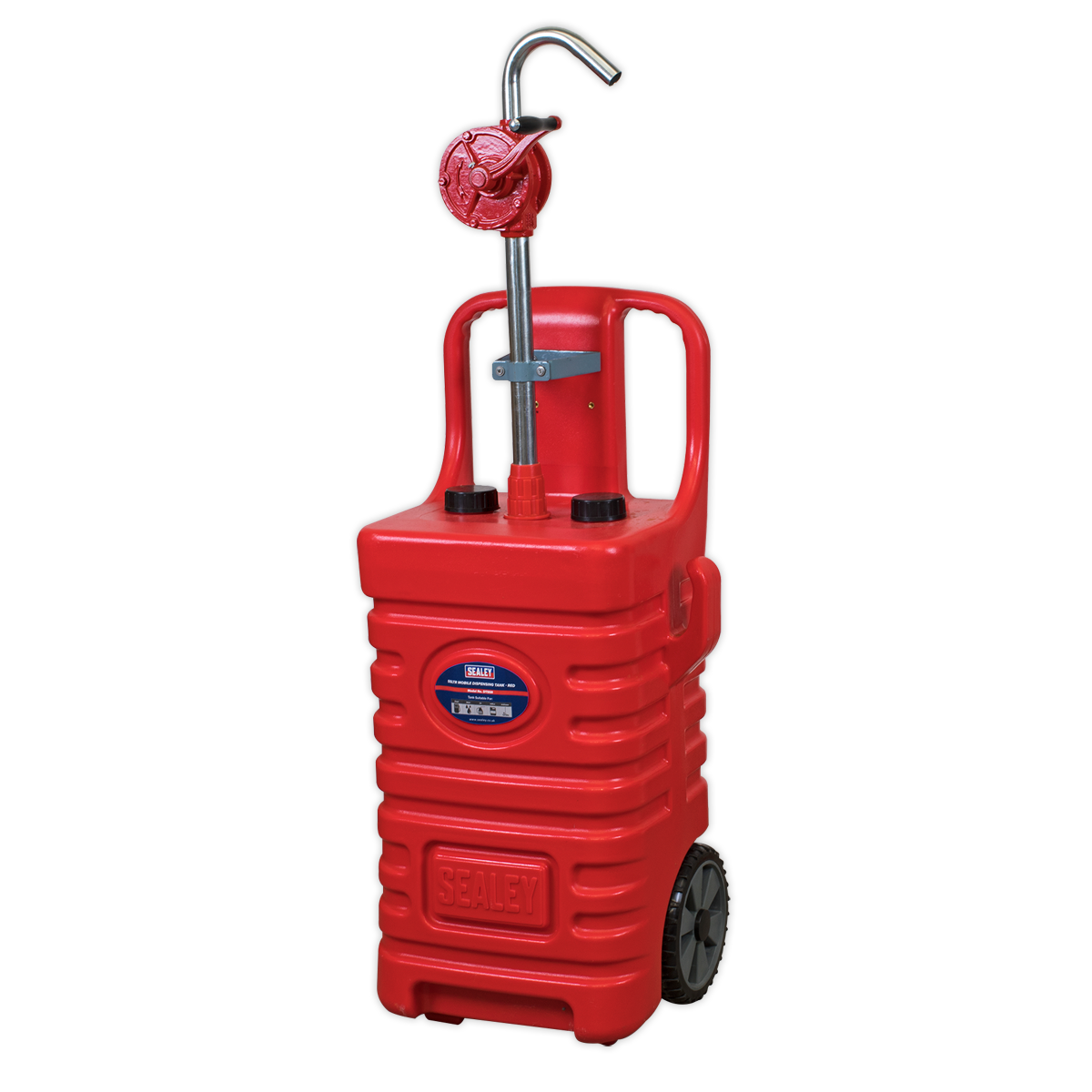 Mobile Dispensing Tank with Oil Rotary Pump 55L - Red DT55RCOMBO1