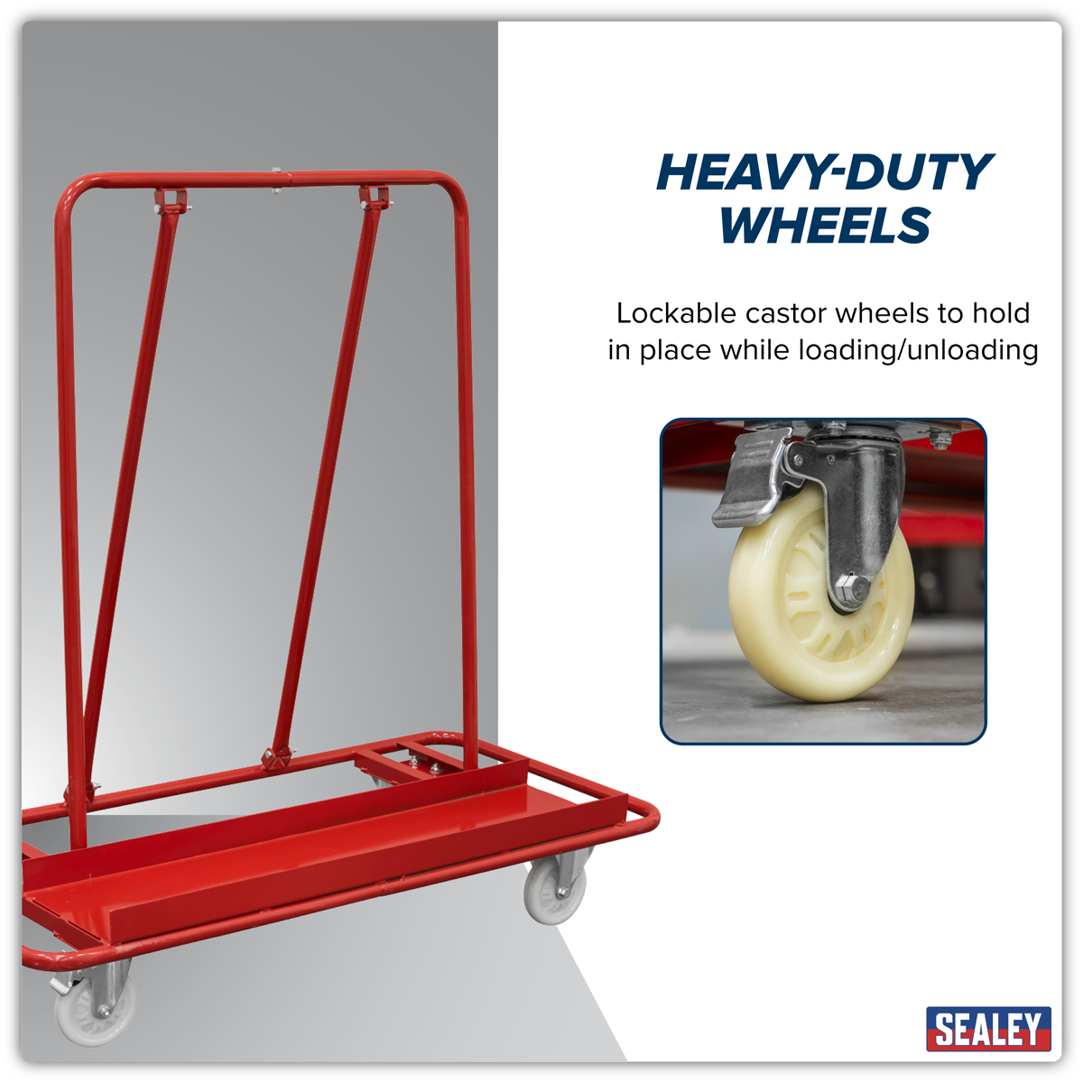 Large Sheet Handling Plasterboard Trolley 800kg Capacity DWC01