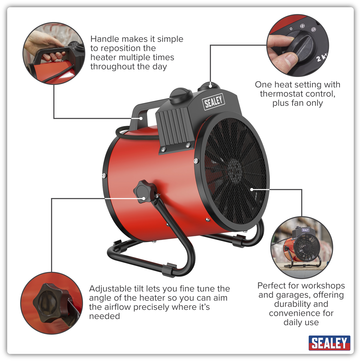 Industrial Fan Heater 2000W/230V EH2001