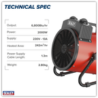 Industrial Fan Heater 2000W/230V EH2001