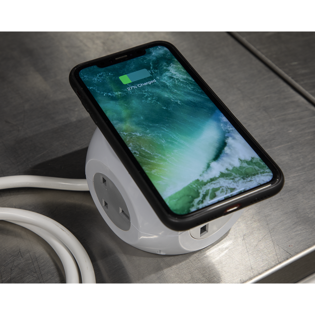 1.4m Extension Cable Cube & Wireless Charging Pad 3 x 230V & 3 x USB EL144WC