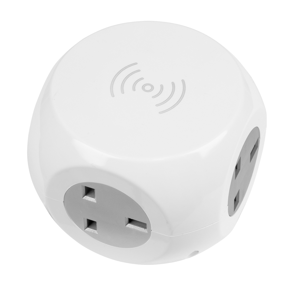 1.4m Extension Cable Cube & Wireless Charging Pad 3 x 230V & 3 x USB EL144WC