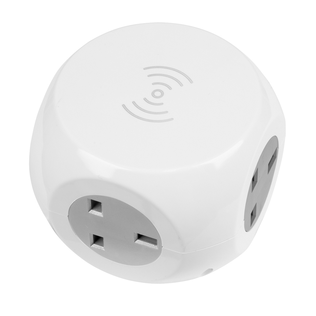 1.4m Extension Cable Cube & Wireless Charging Pad 3 x 230V & 3 x USB EL144WC