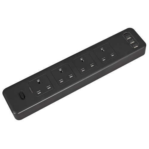 2.6m Extension Lead with USB Ports - Black EL34USBB