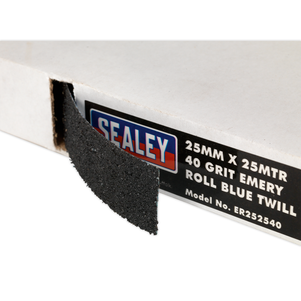 Emery Roll 40Grit 25mm x 25m - Blue Twill ER252540