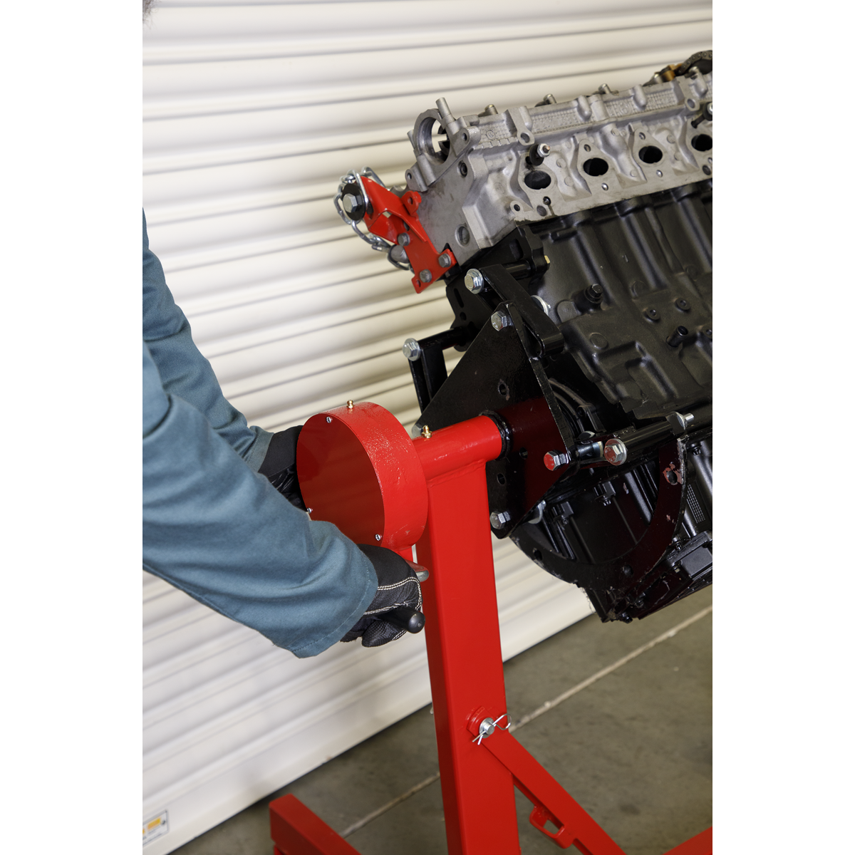 Folding 360º Rotating Engine Stand with Geared Handle Drive 450kg Capacity ES480D
