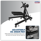 Folding 360º Rotating Engine Stand with Geared Handle & Drain Pan ES680DS