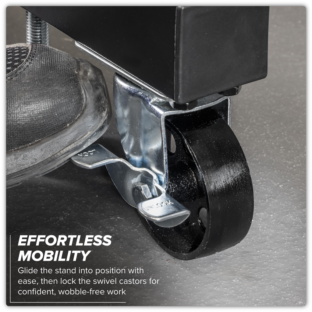 Folding 360º Rotating Engine Stand with Geared Handle & Drain Pan ES680DS