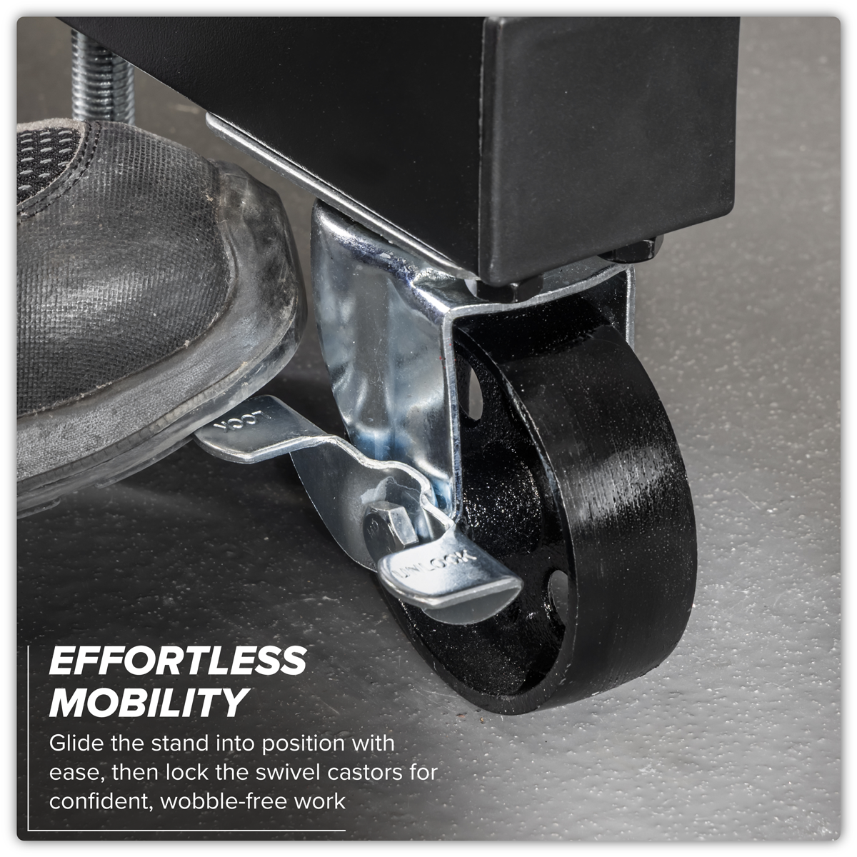 Folding 360º Rotating Engine Stand with Geared Handle & Drain Pan ES680DS