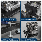 Folding 360º Rotating Engine Stand with Geared Handle & Drain Pan ES680DS