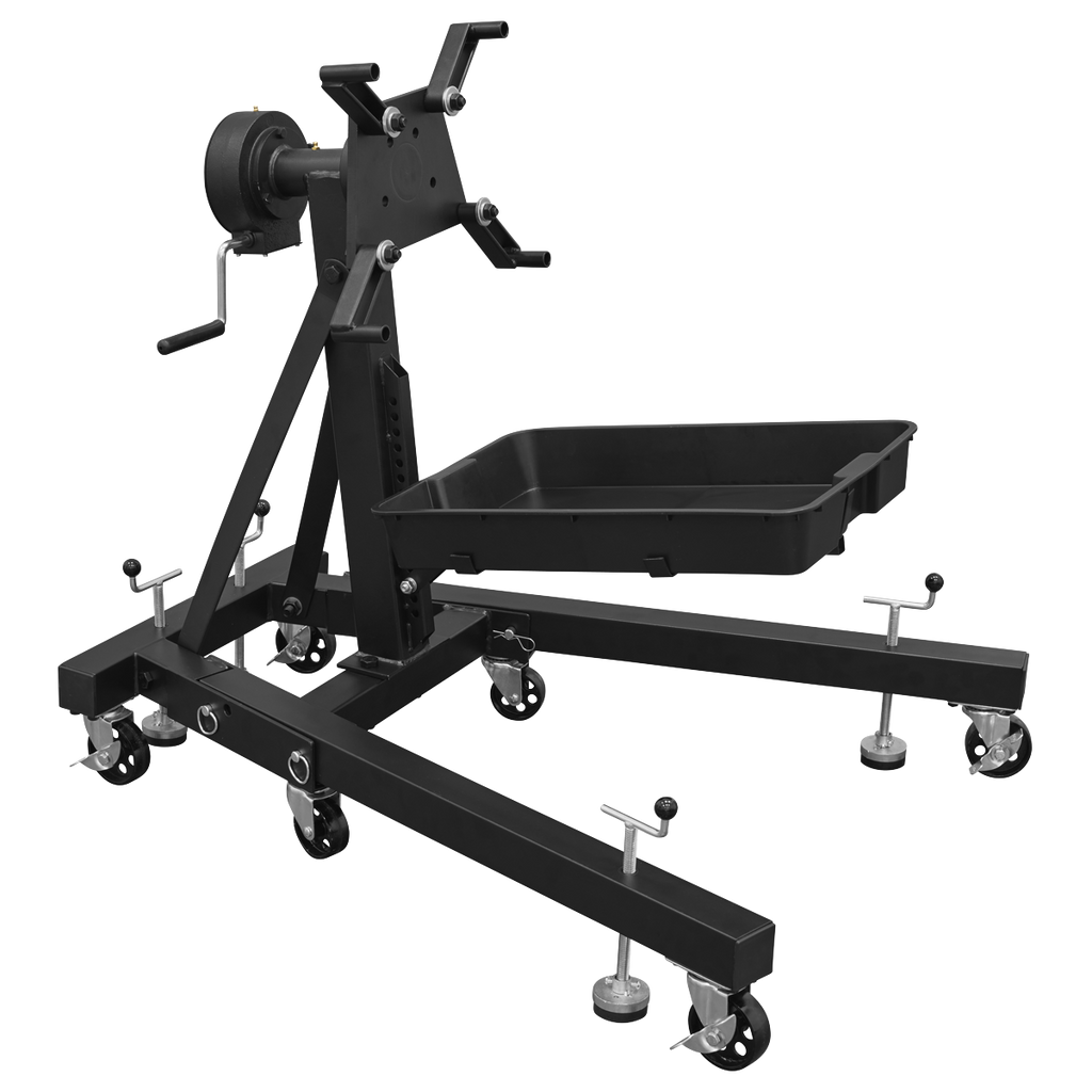 Folding 360º Rotating Engine Stand with Geared Handle & Drain Pan ES680DS