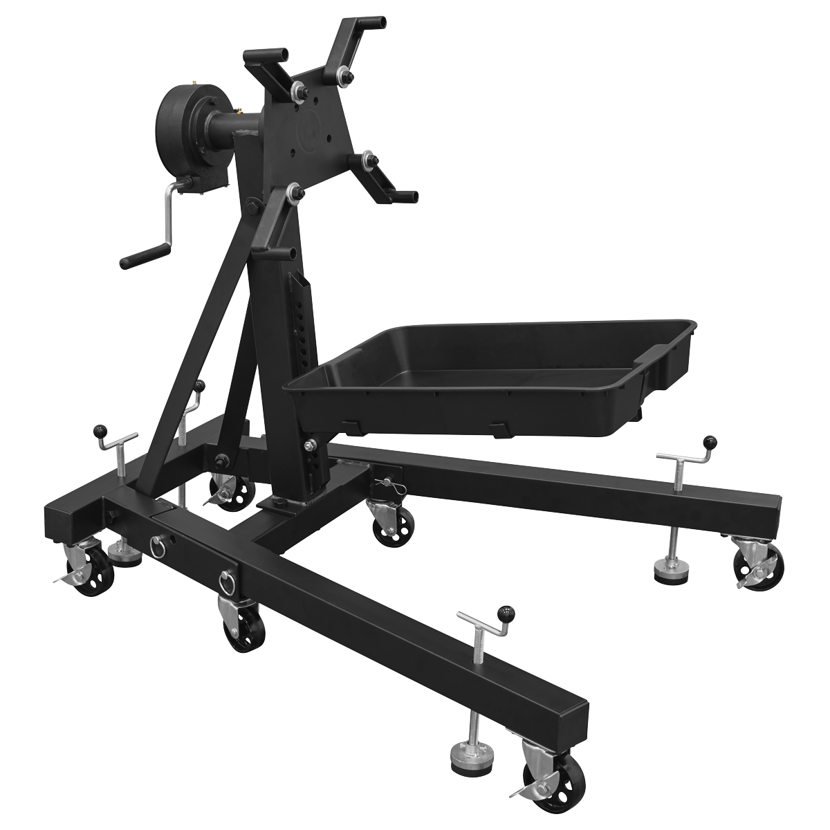 Folding 360º Rotating Engine Stand with Geared Handle & Drain Pan ES680DS