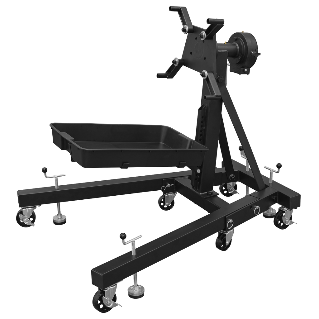 Folding 360º Rotating Engine Stand with Geared Handle & Drain Pan ES680DS