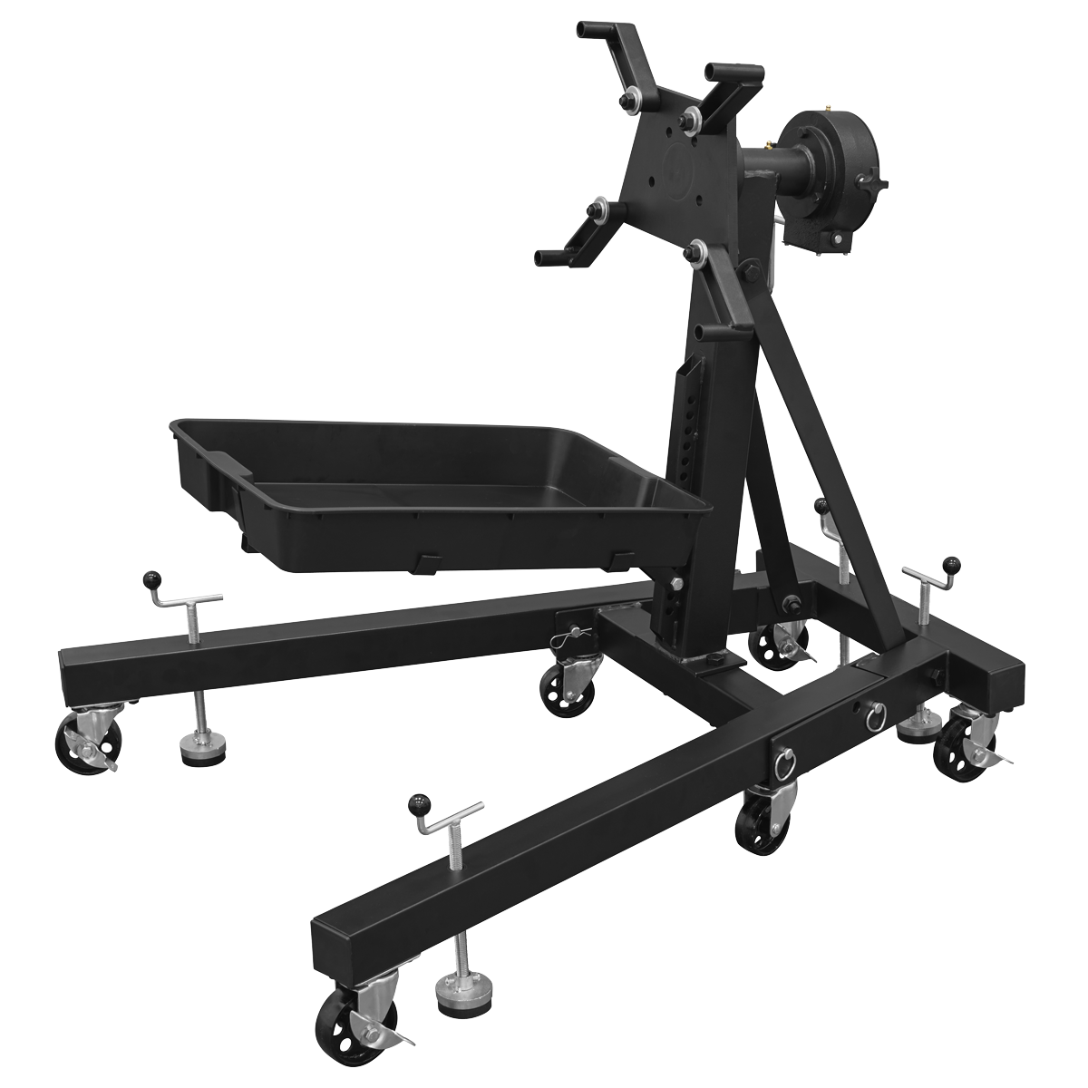 Folding 360º Rotating Engine Stand with Geared Handle & Drain Pan ES680DS