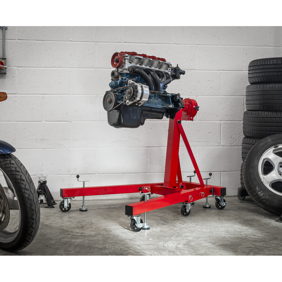 Folding 360º Rotating Engine Stand with Geared Handle Drive 680kg Capacity ES680D