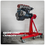 Folding 360º Rotating Engine Stand with Geared Handle Drive 680kg Capacity ES680D
