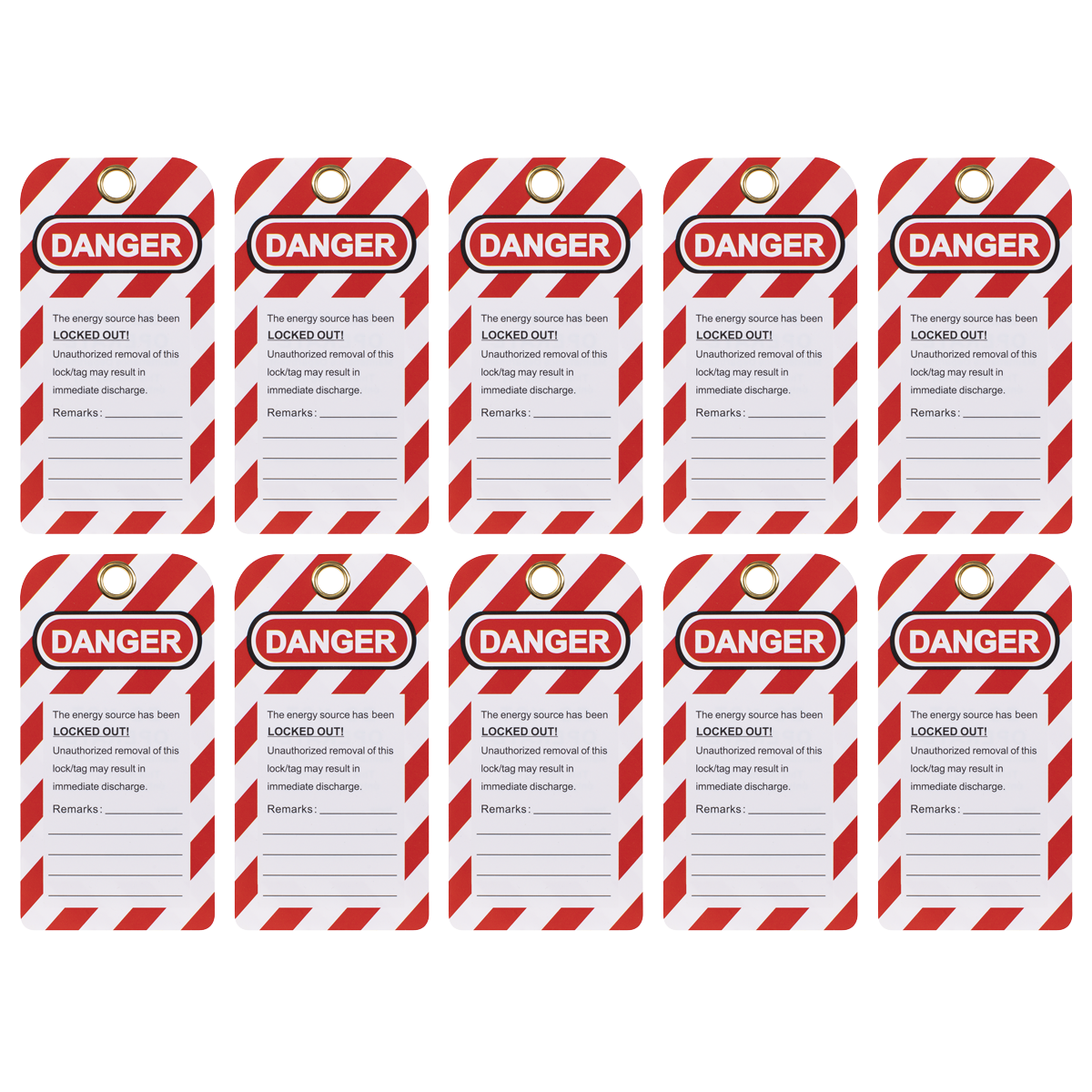Safety Lockout Tag 10pc EV17