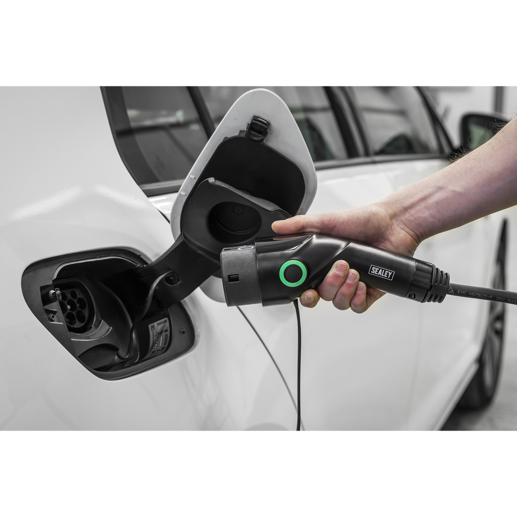 5m Adjustable (3.5kW) Type 2 to UK 3-Pin Plug Portable EV Charger EVAC2