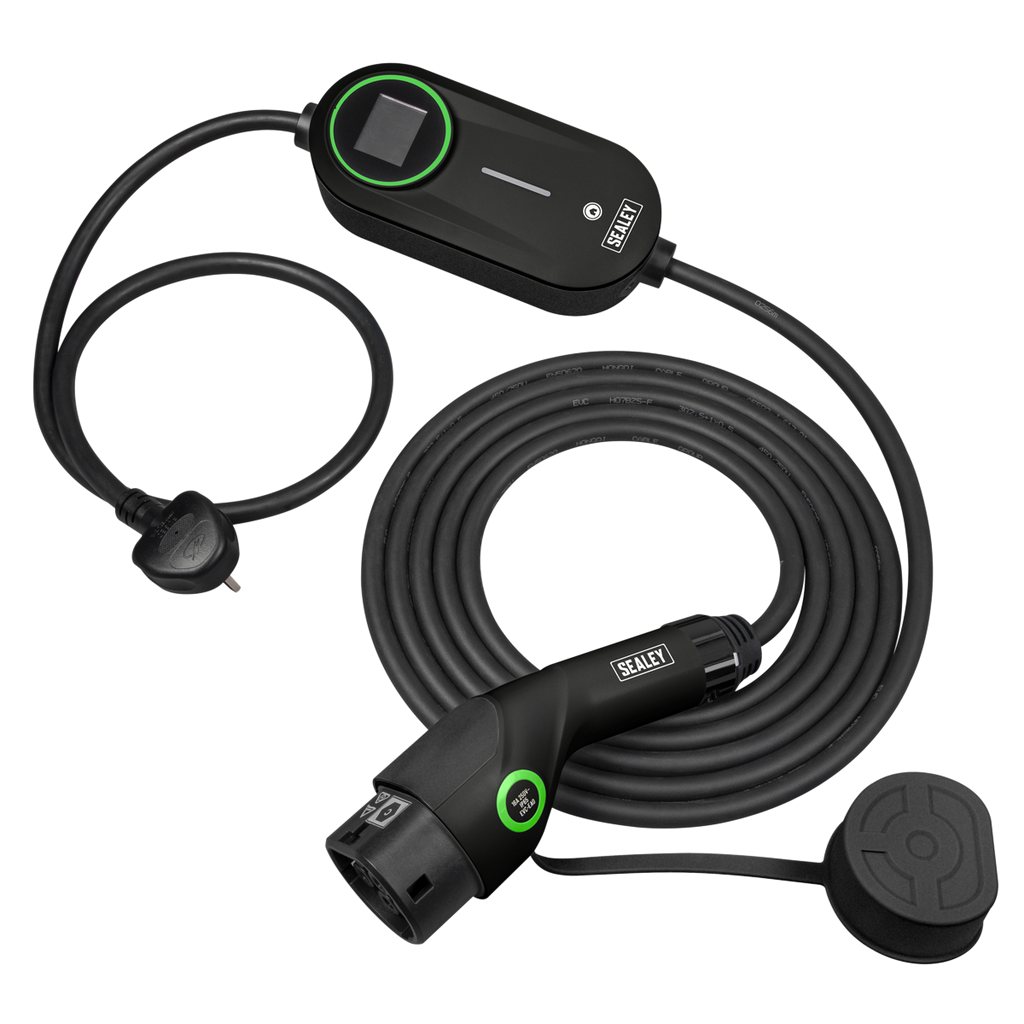 5m Adjustable (3.5kW) Type 2 to UK 3-Pin Plug Portable EV Charger EVAC2