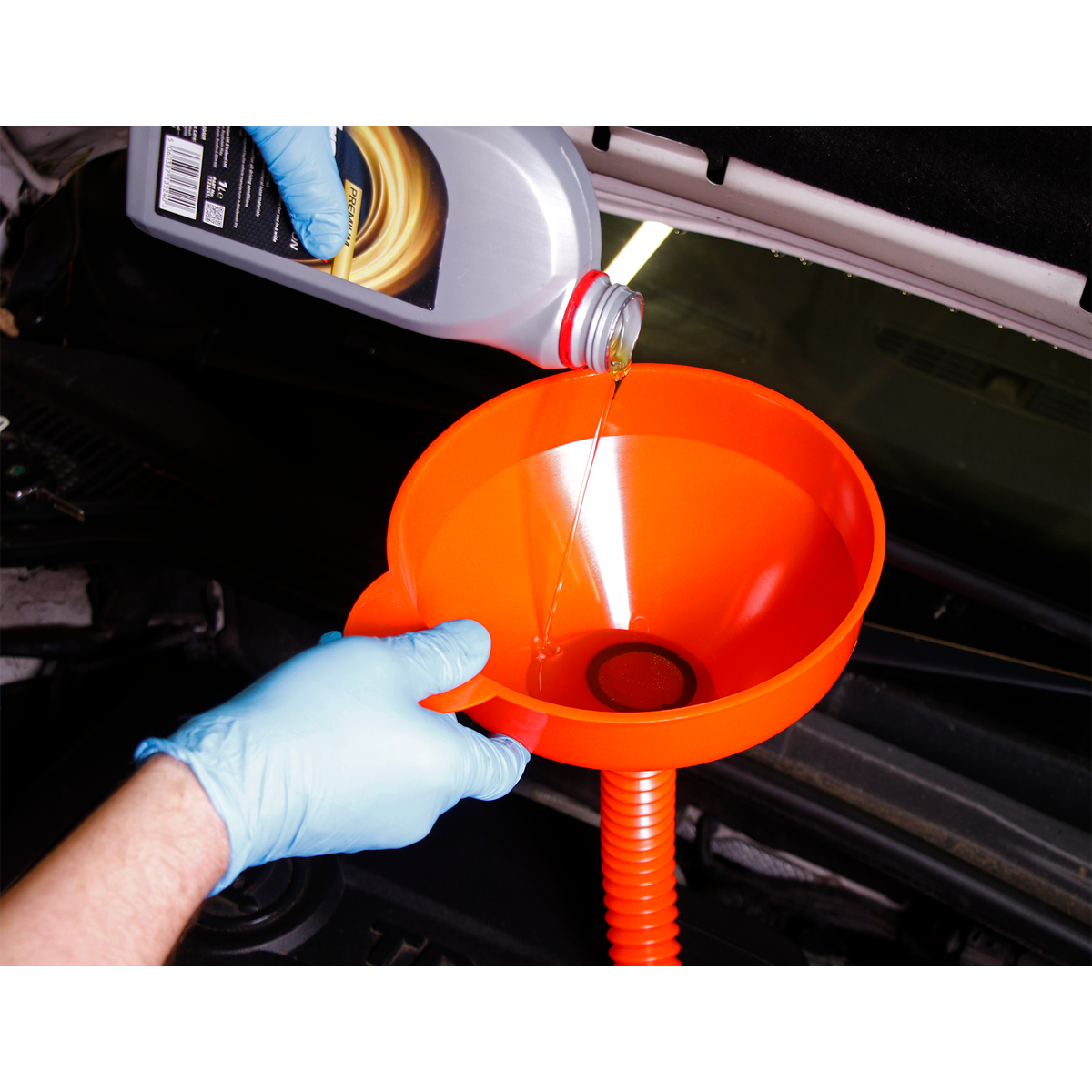 Flexible Spout Funnel with Filter 200mm - Medium F2F