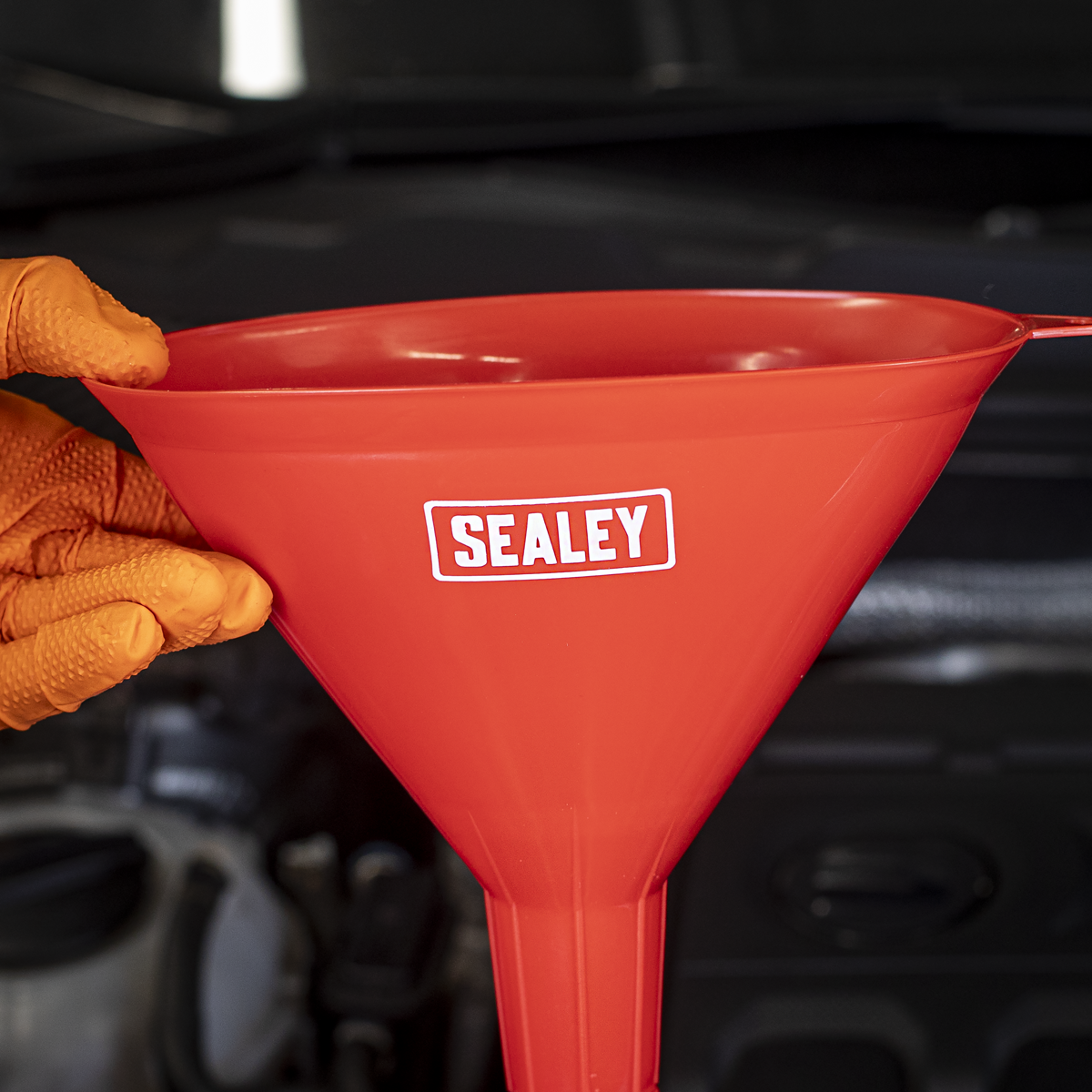 Angled Spout Oval Funnel with Filter 200mm - Medium F7