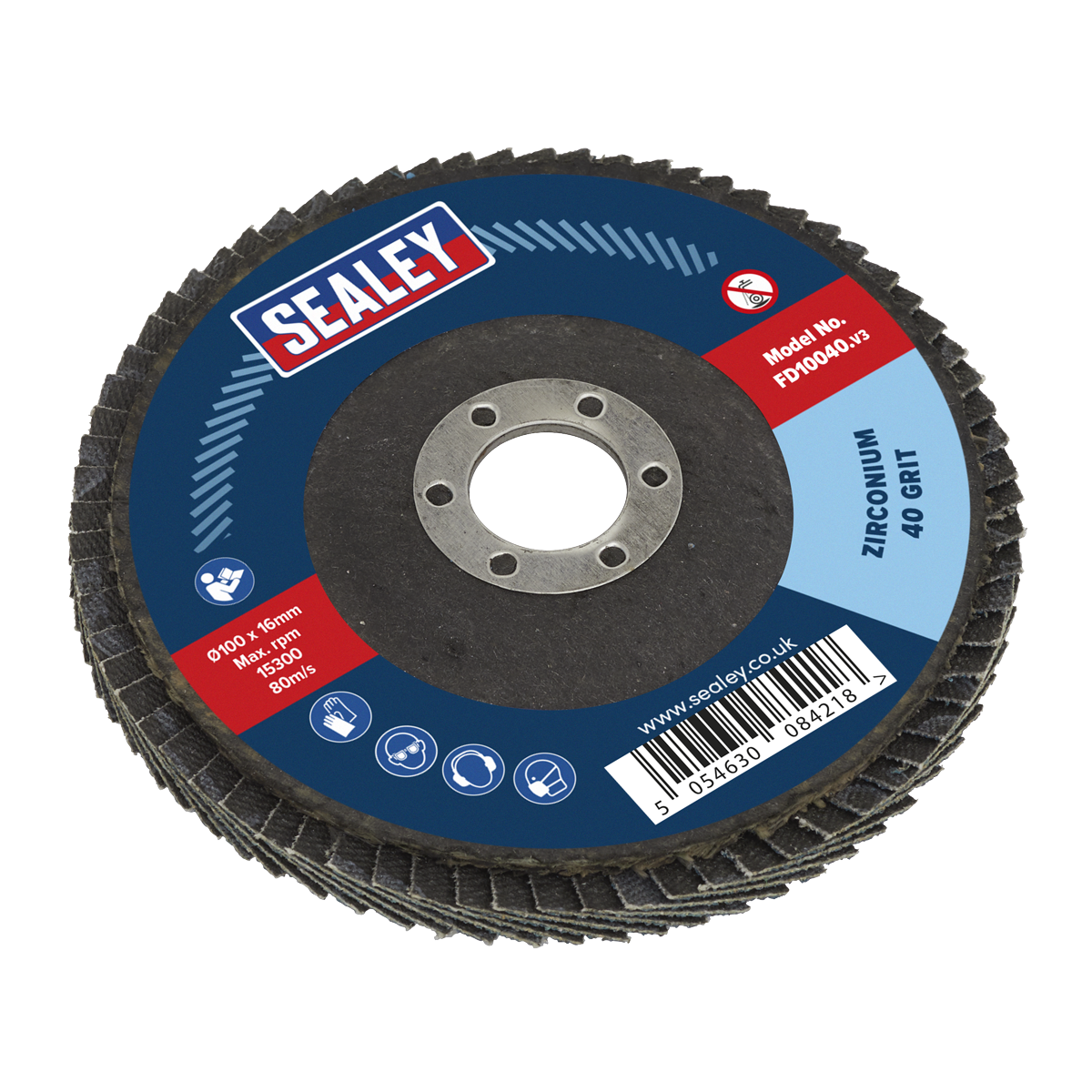 100mm Zirconium Flap Disc 40Grit 16mm Bore FD10040