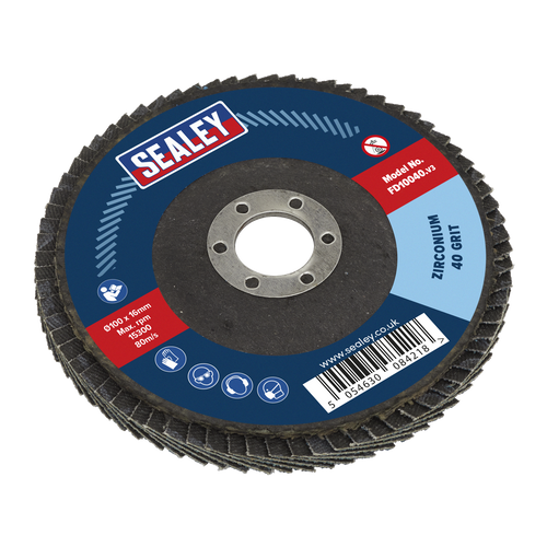 100mm Zirconium Flap Disc 40Grit 16mm Bore FD10040