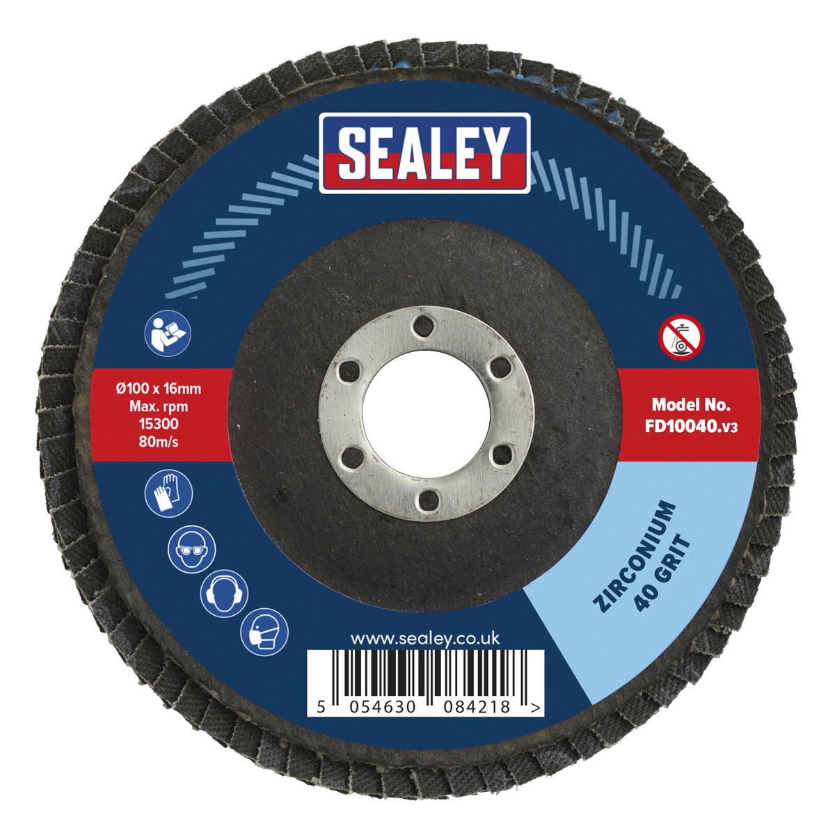 100mm Zirconium Flap Disc 40Grit 16mm Bore FD10040