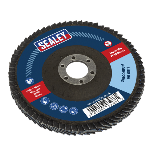 100mm Zirconium Flap Disc 60Grit 16mm Bore FD10060