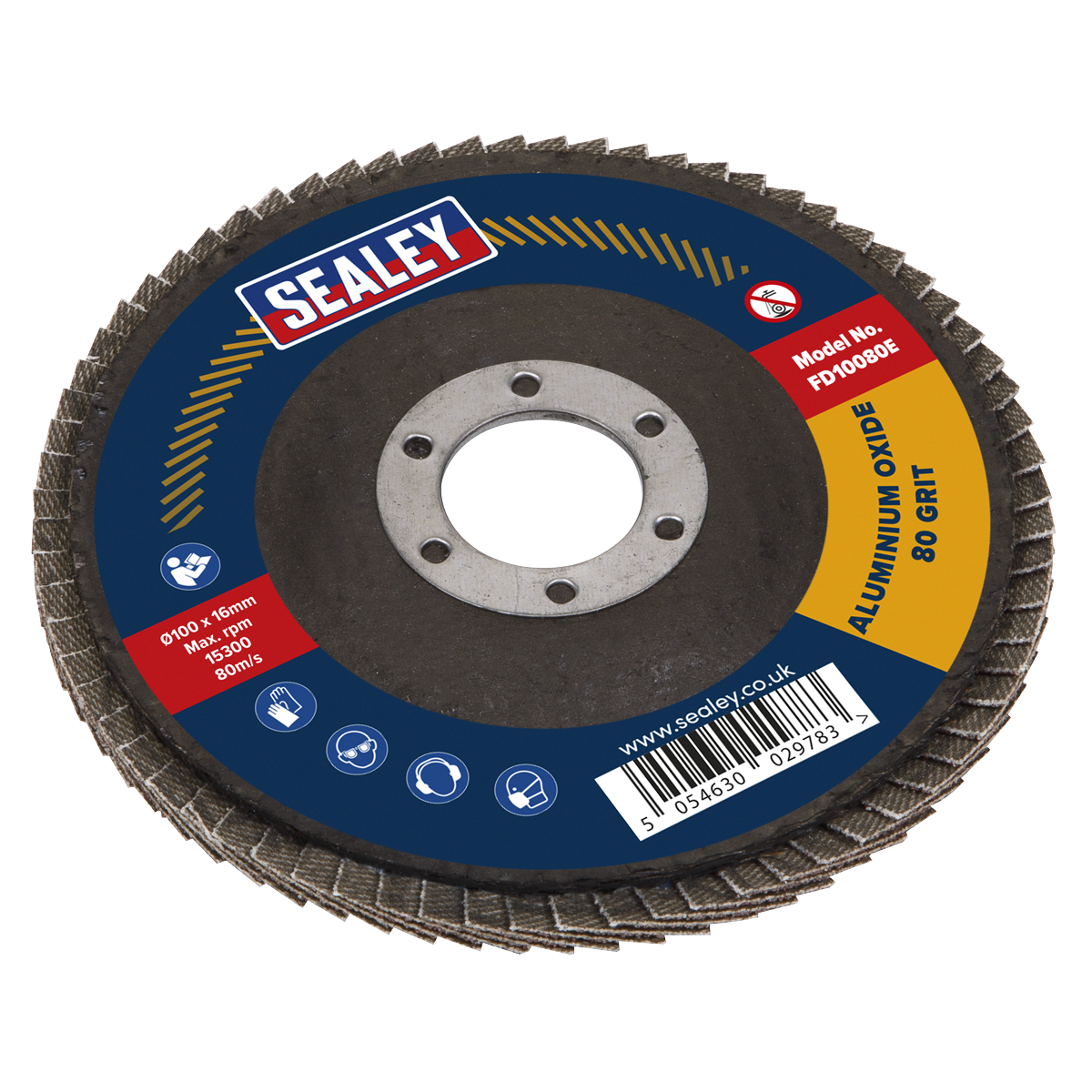 100mm Aluminium Oxide Flap Disc 80Grit 16mm Bore FD10080E