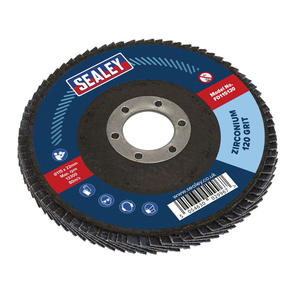 115mm Zirconium Flap Disc 120Grit 22mm Bore FD115120