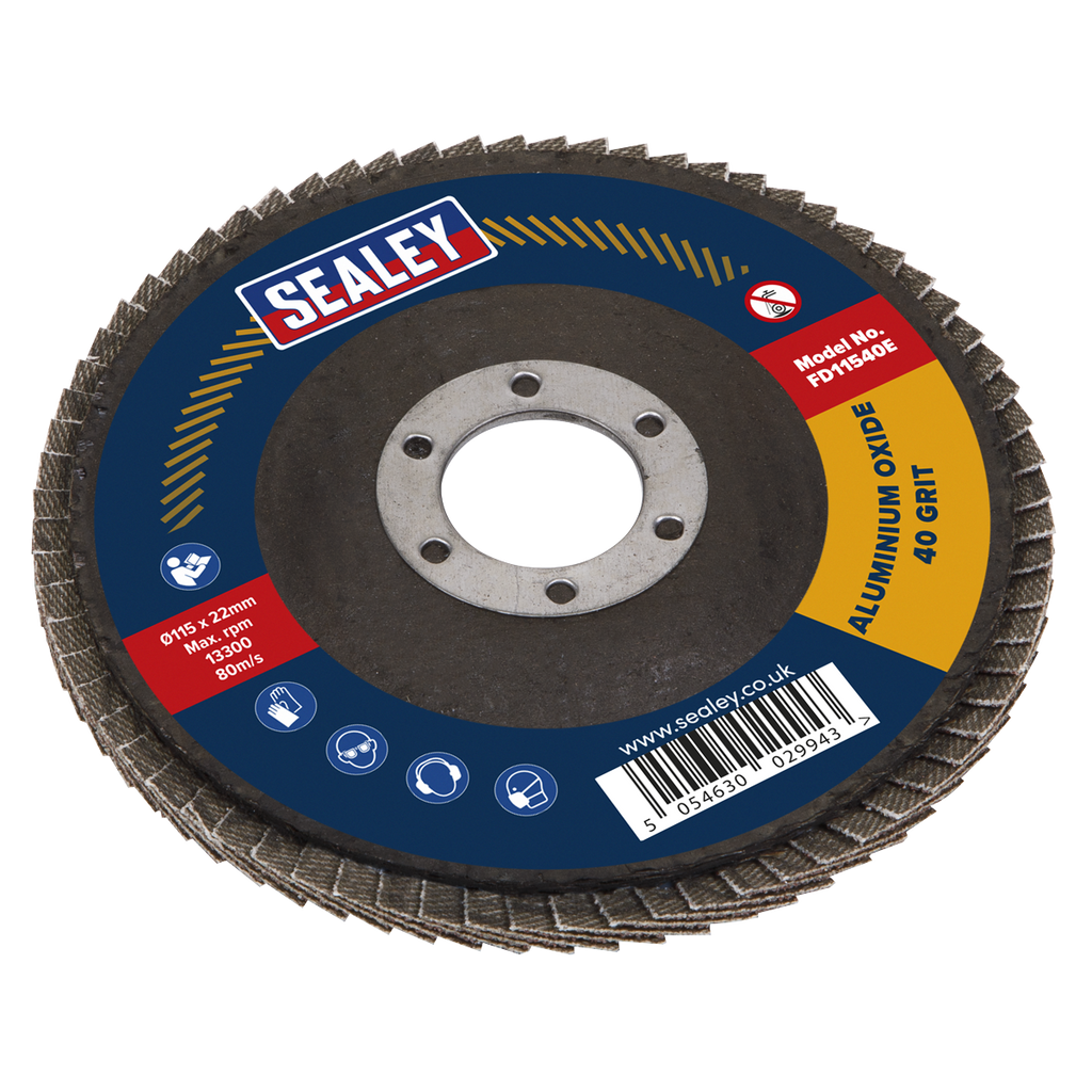 115mm Aluminium Oxide Flap Disc 40Grit 22mm Bore FD11540E