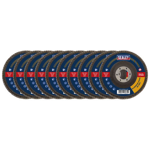 115mm Aluminium Oxide Flap Discs 60Grit 22mm Bore - Pack of 10 FD11560E10
