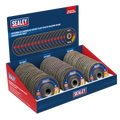 115mm Aluminium Oxide Flap Discs Assorted Grit 22mm Bore - Display Box of 60 FD115EMIXDB