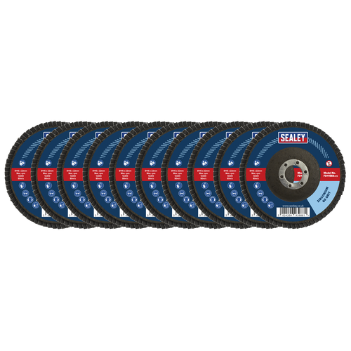 115mm Zirconium Flap Discs Assorted Grit 22mm Bore - Pack of 10 FD115MIX
