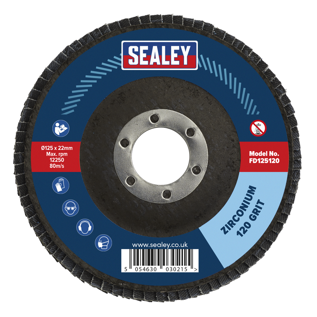 125mm Zirconium Flap Disc 120Grit 22mm Bore FD125120