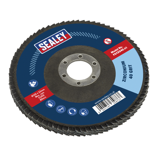 125mm Zirconium Flap Disc 40Grit 22mm Bore FD12540