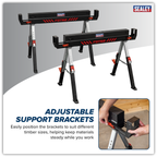Adjustable Sawhorse Set 2pc FDT52