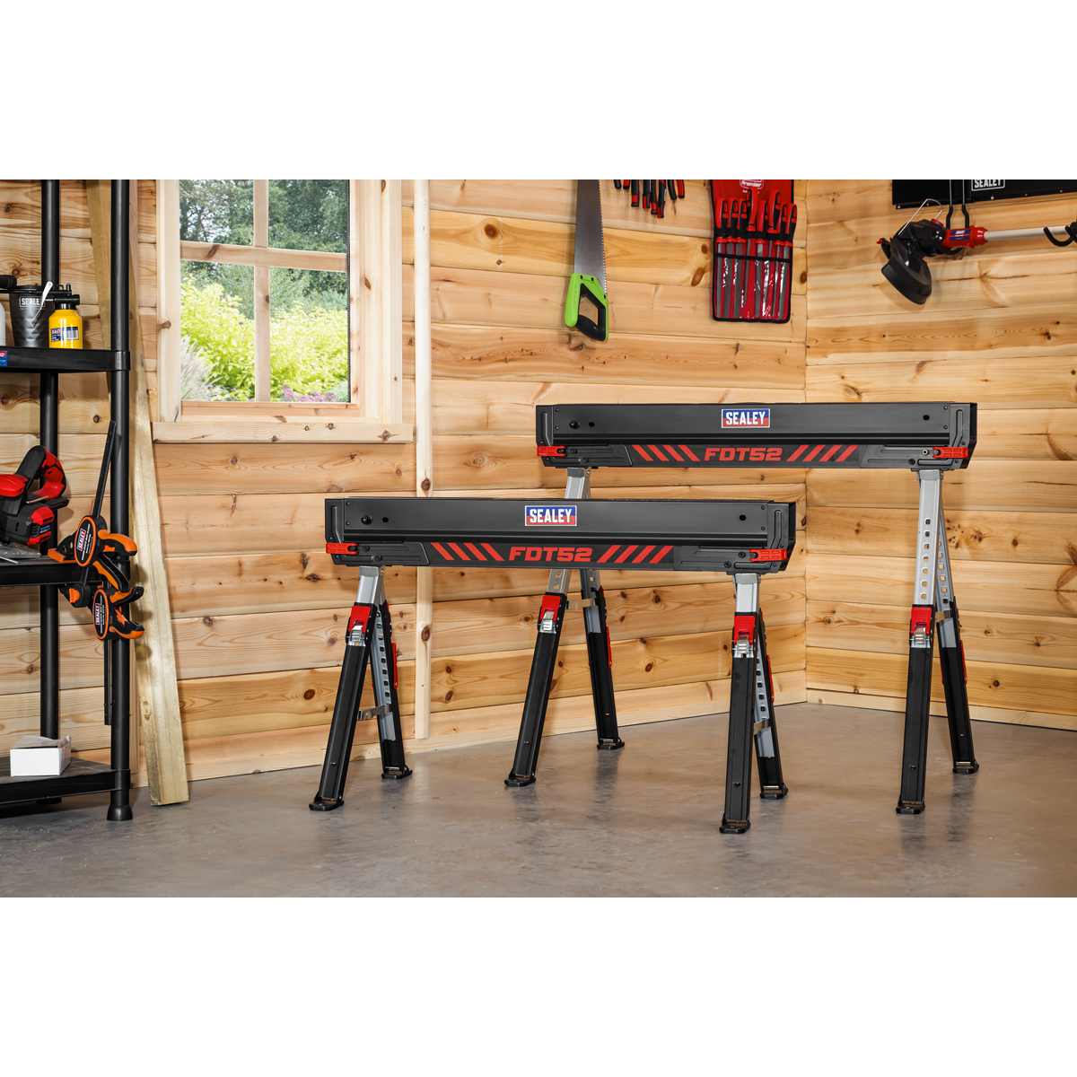 Adjustable Sawhorse Set 2pc FDT52