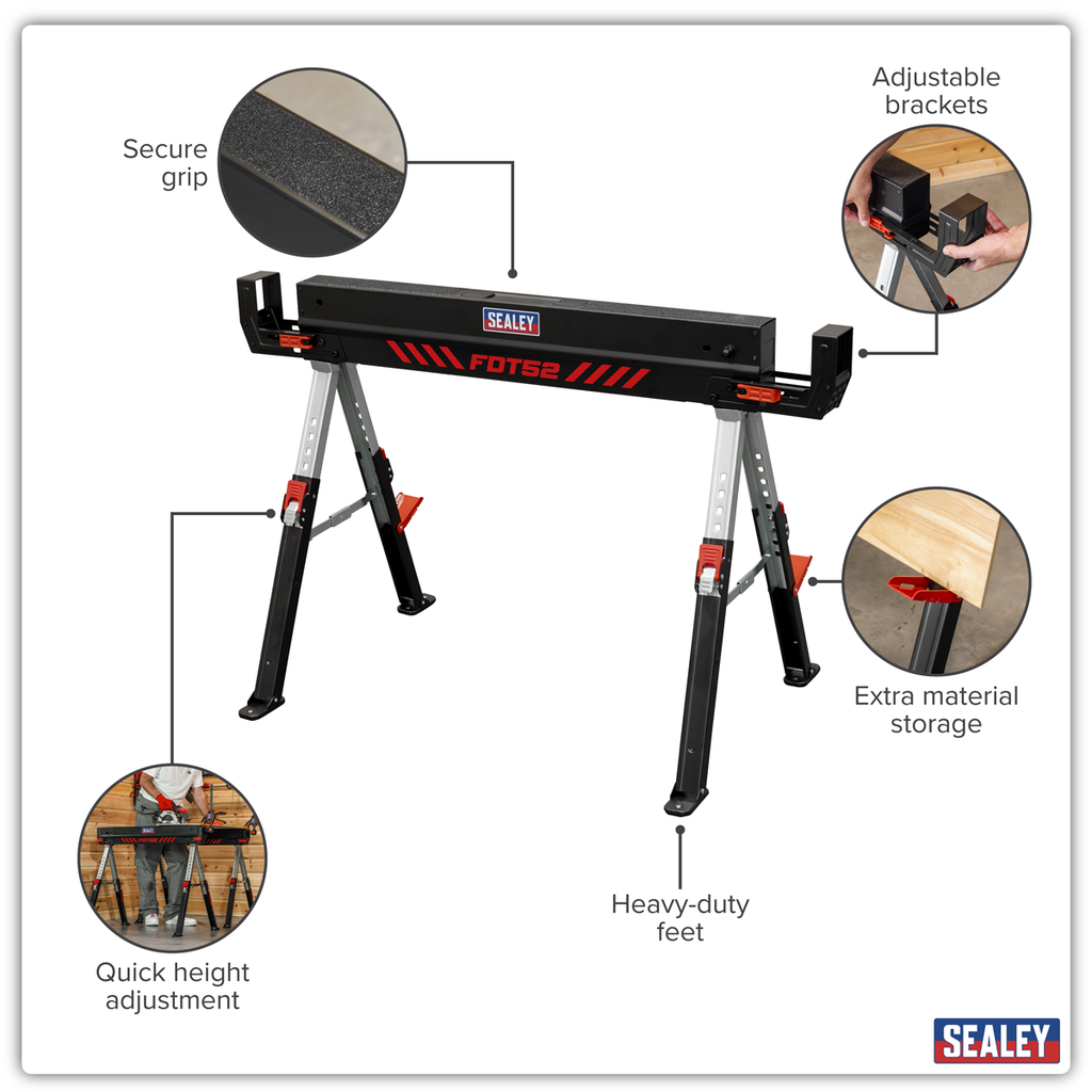 Adjustable Sawhorse Set 2pc FDT52