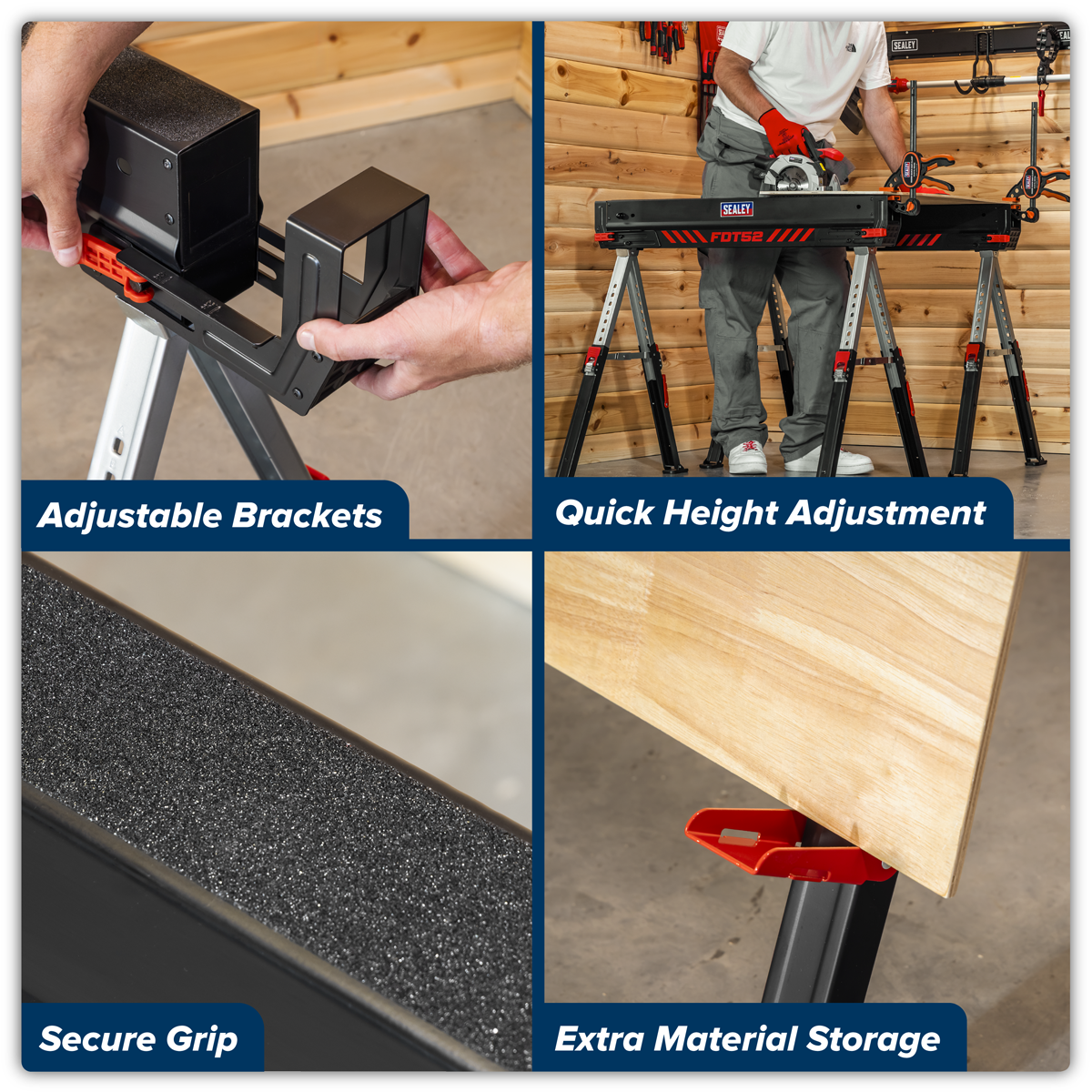 Adjustable Sawhorse Set 2pc FDT52