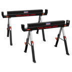 Adjustable Sawhorse Set 2pc FDT52