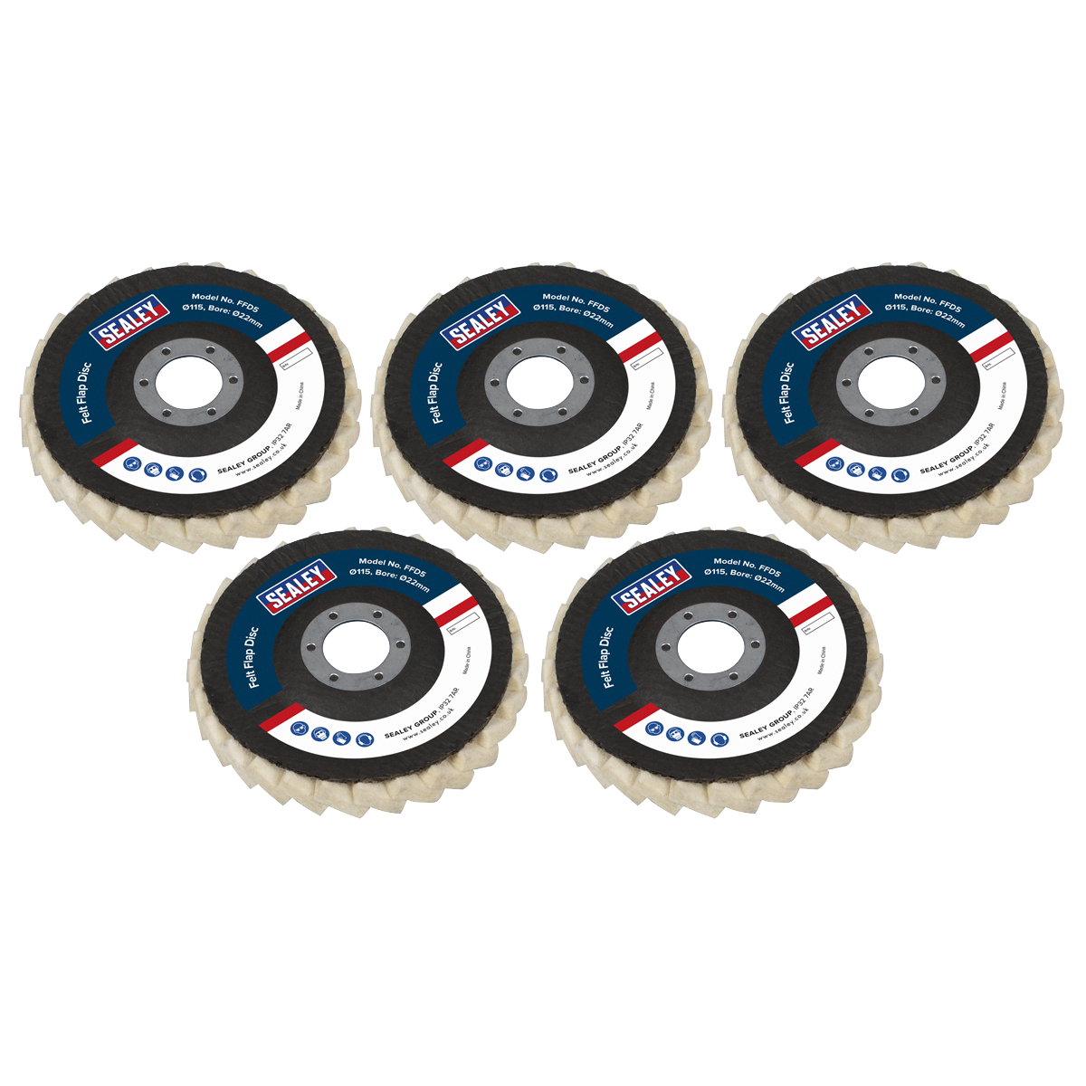 115mm Felt Flap Disc 22mm Bore - Pack of 5 FFD5