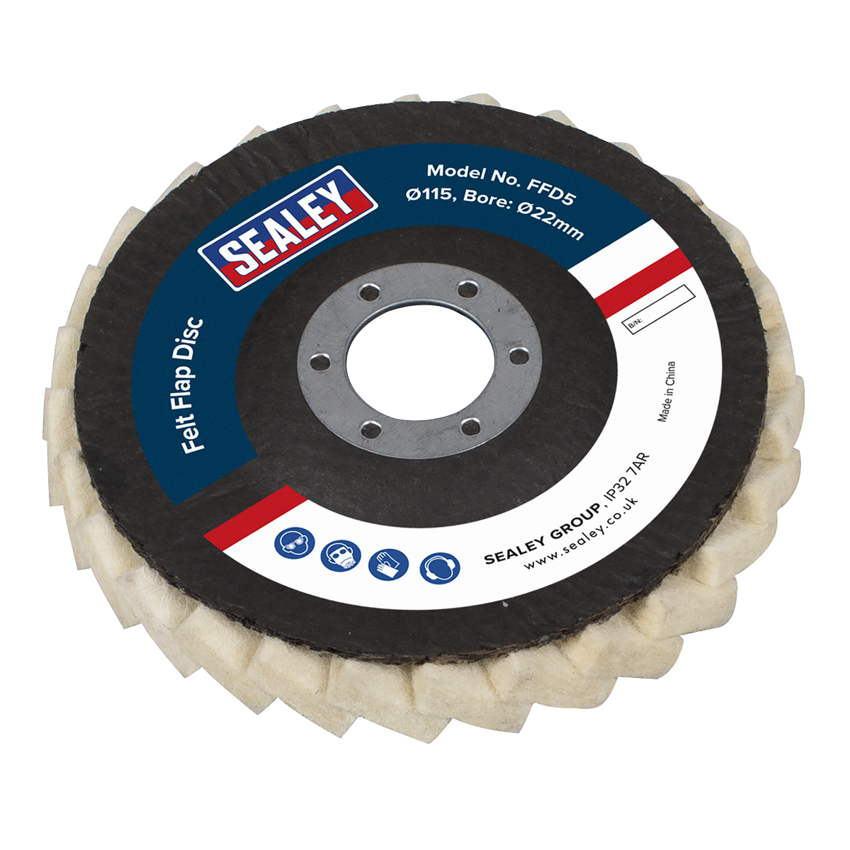 115mm Felt Flap Disc 22mm Bore - Pack of 5 FFD5