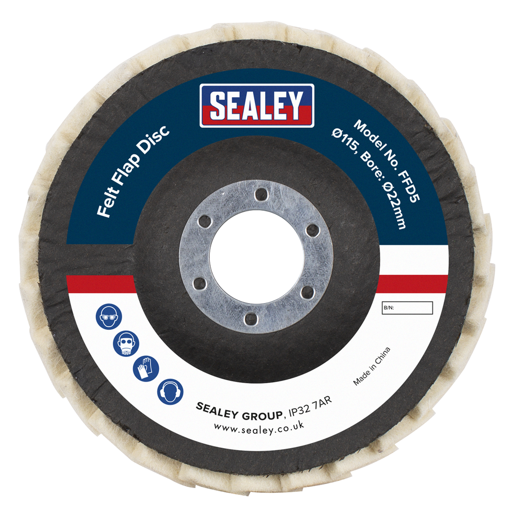 115mm Felt Flap Disc 22mm Bore - Pack of 5 FFD5