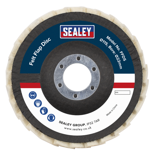 115mm Felt Flap Disc 22mm Bore - Pack of 5 FFD5