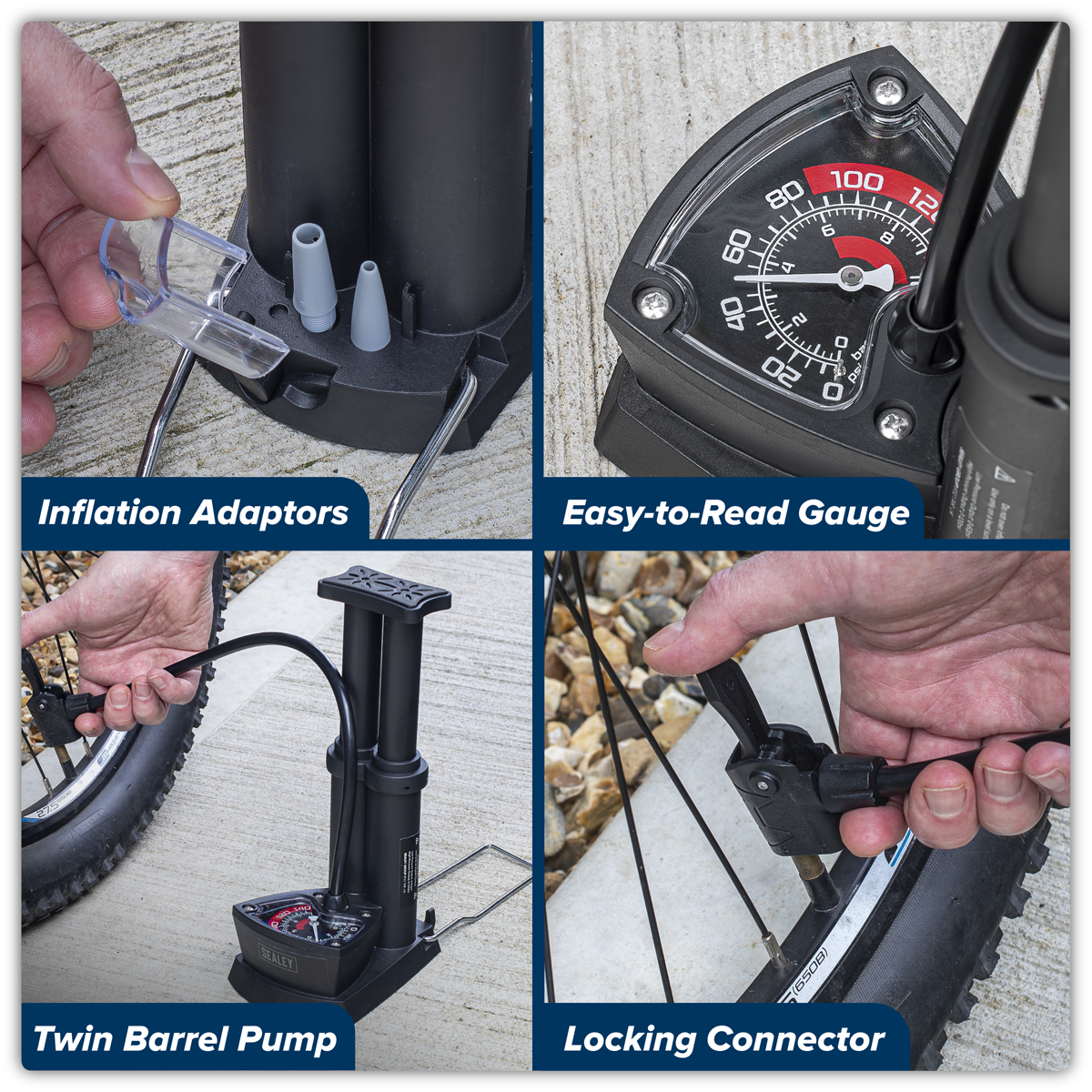Mini Twin Barrel Bicycle Foot Pump FP7