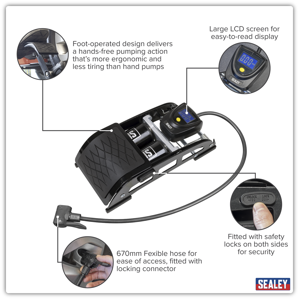Twin Barrel Digital Foot Pump FP9D