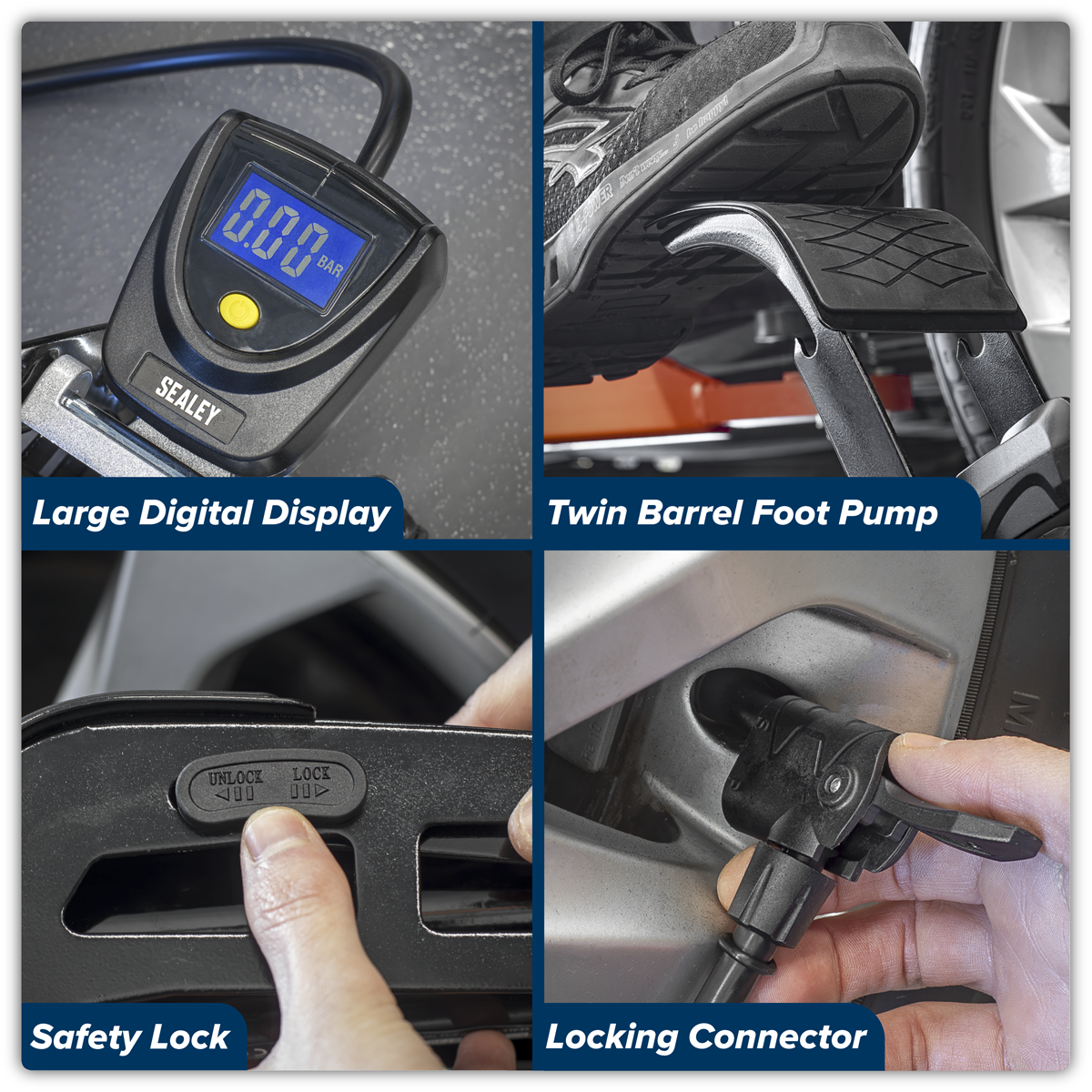 Twin Barrel Digital Foot Pump FP9D